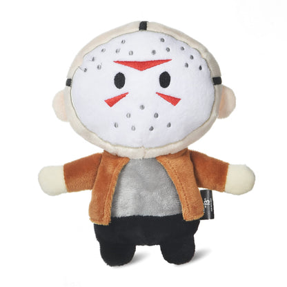 Warner BROS Horror Movies Friday The 13th Jason Voorhees Figure Plush Dog Toy | Medium Dog Toy from Friday The 13th Collection | Squeaky Dog Toy Halloween Dog Chew Toy, 6 Inch