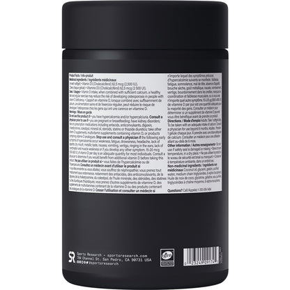 Sports Research® Vitamin D3 2500 IU with Coconut MCT Oil - High Potency Vitamin D Supplement for Immune & Bone Support - Non-GMO Verified, Gluten & Soy Free – 62.5mcg, 360 Liquid Softgels 🍁 All In One Marketplace Canada