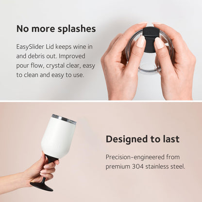 Huski Wine Tumbler 2.0 | New | Award-Winning Design with Detachable Stem | Premium Stainless Steel Wine Glass with Lid | Triple Insulated Tumbler | 355ml Capacity | Great Gift (Champagne) 🍁 All In One Marketplace Canada