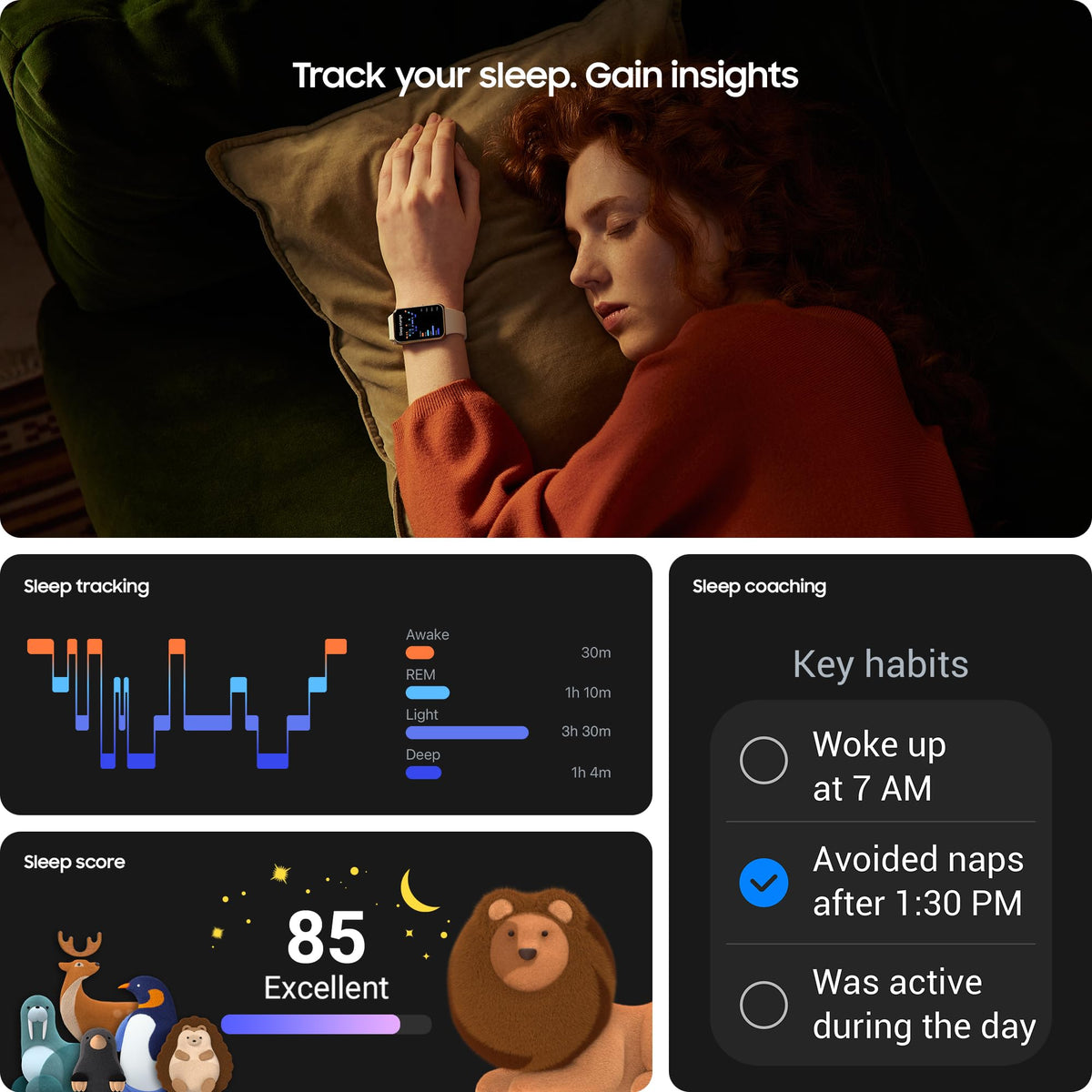Samsung Galaxy Fit3, 1.6" AMOLED Display, 13 Days Battery Charge, Sleep Monitoring, Fall Detection - Pink Gold (CAD Version & Warranty) 🍁 All In One Marketplace Canada