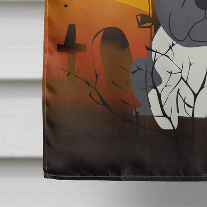 Caroline's Treasures BB4278CHF Halloween French Bulldog Black White Canvas House Size Flag, Large, Multicolor