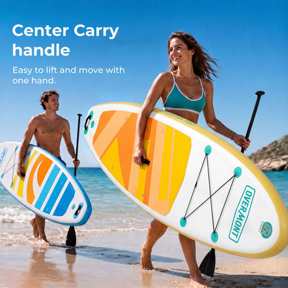 Overmont Inflatable Paddle Board 10'7" x 33" x 6", Extra Wide SUP for Adults & Beginners, 350 lb Stand Up Paddle Board with Adjustable Paddle, Pump, 3 Fins, Leash, Backpack & Repair Kit 🍁 All In One Marketplace Canada