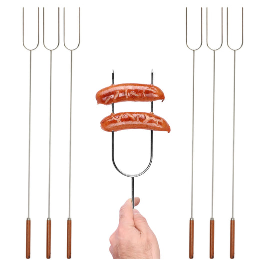Coghlan's Camp Forks 6-Pack – 40" Solid Steel, Marshmallow Sticks with Wooden Handles | Heavy-Duty Camping Essentials for Fire Pit Roasting, BBQ Grilling & Outdoor Cooking 🍁 All In One Marketplace Canada