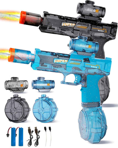 2PCS Electric Water Gun for Kids Adults,Auto Squirt Gun with Flashing Muzzle,26FT Range,Leak-Proof Rechargeable Water Blaster for Summer Pool Beach Water Fights 🍁 All In One Marketplace Canada