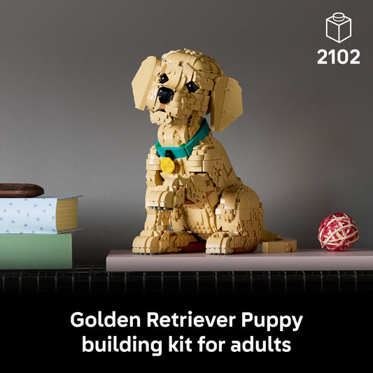 LEGO Icons Golden Retriever Puppy Building Set for Adults, Ages 18+ - Decor for Home, Bedroom, or Book Shelf - Gifts for Women & Men - Posable Dog Figure - 11384 🍁 All In One Marketplace Canada