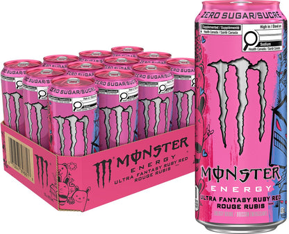 Monster Energy, Ultra Fantasy Ruby Red, 473mL (12 Pack) – Zero Sugar Energy Drink 🍁 All In One Marketplace Canada