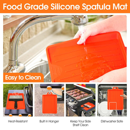Upgraded Griddle Cleaning Kit for Blackstone 18 Pieces Flat Top Grill Accessories Cleaner Tool Set with Scraper, Heat-Resistant Silicone Spatula Mat with Hanger, Grill Brick, Scouring Pads 🍁 All In One Marketplace Canada