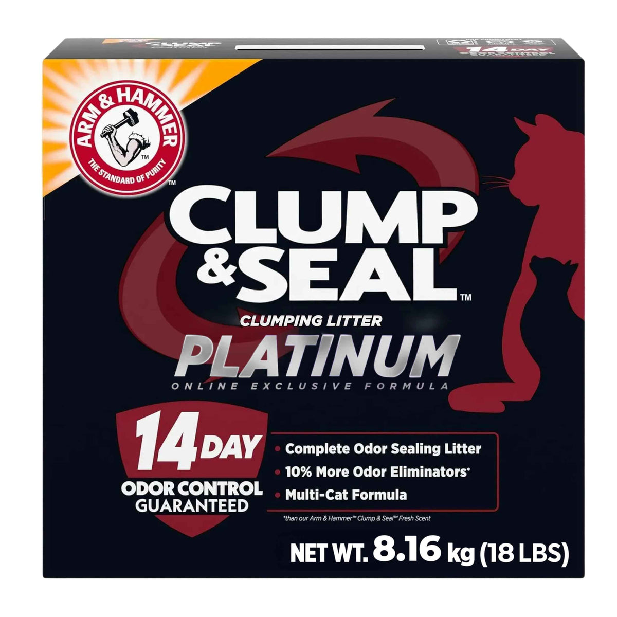 ARM & HAMMER Platinum Cat Litter Clump & Seal Complete Odour Sealing with 14 Days of Odour Control Multi-Cat, Hard Clumping Clay, 99.99% Dust Free 8.16kg (Pack of 1) 🍁 All In One Marketplace Canada