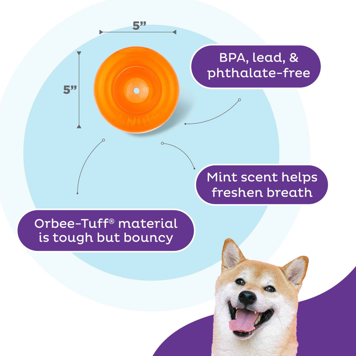 Outward Hound Snoop Dog Toy – Treat‑Dispenser Puzzle Ball, Interactive Slow Feeder, Medium to Large Dogs, Bouncy & Mint-Infused, Orange, 5" 🍁 All In One Marketplace Canada