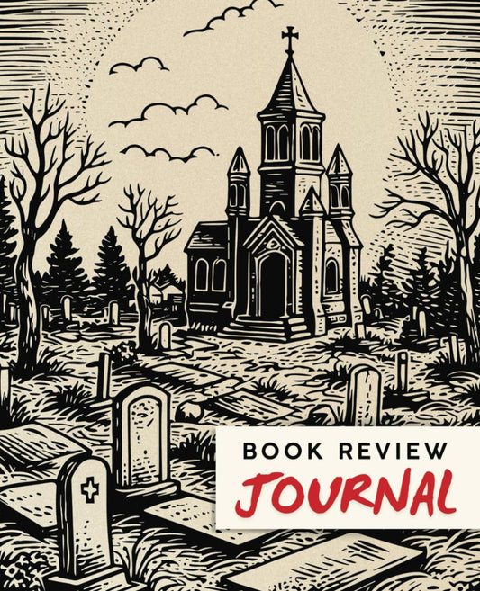 Reading Journal: Cute Haunted House | 50 Book Reviews | Color your own Tracker | TBR List | Psychological Thriller, Suspense, Mystery, "Whodunit", Gothic, Horror, Spooky, Graveyard, Halloween, 104 pages, 7.5 x 9.25, For kids, teens and adults