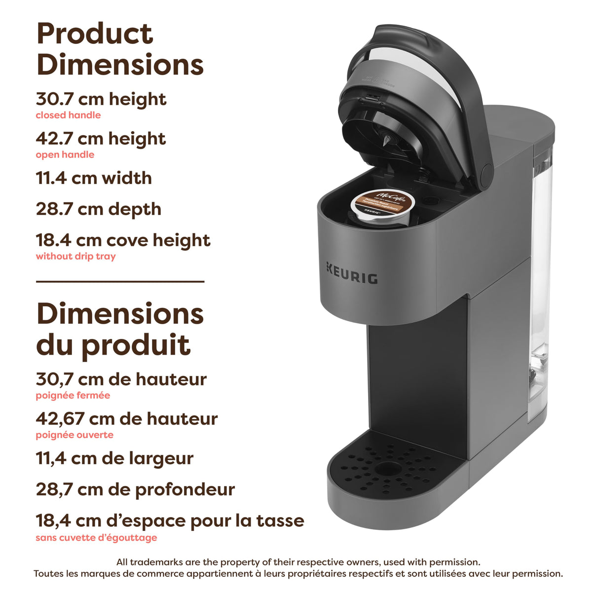 Keurig K-Mini Go Single Serve K-Cup Pod Coffee Maker, 1.24 L removable reservoir, Gray 🍁 All In One Marketplace Canada