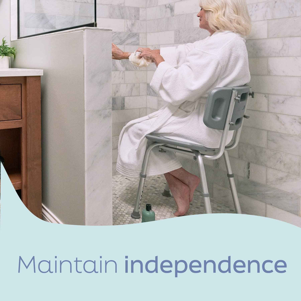 Medline Bath Chair with Back, Shower Chair has Height Adjustable Legs, Tool-Free Assembly, Shower Seat with Suction Cup Feet, Gray 🍁 All In One Marketplace Canada
