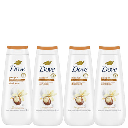 Dove Body Wash for Renewed, Healthy-Looking Skin, Pampering Shea Butter & Vanilla, Gentle Skin Cleanser with 24hr Renewing MicroMoisture, 325mL (Pack of 4) 🍁 All In One Marketplace Canada