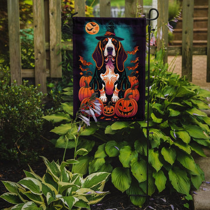 Caroline's Treasures Basset Hound Witchy Halloween Garden Flag