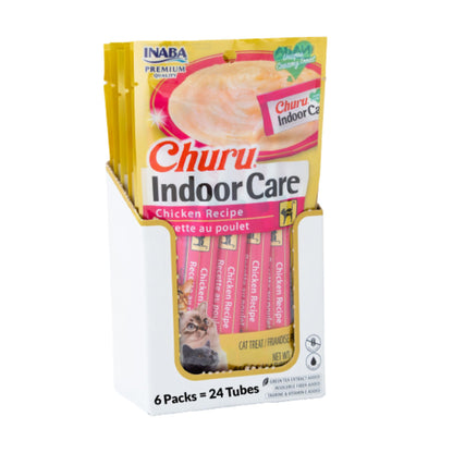 INABA Churu Indoor Care for Hairball Control, Functional Lickable Cat Treat with Taurine & Vitamin E, 14g Each, 24 Tubes Total, Chicken Recipe 🍁 All In One Marketplace Canada