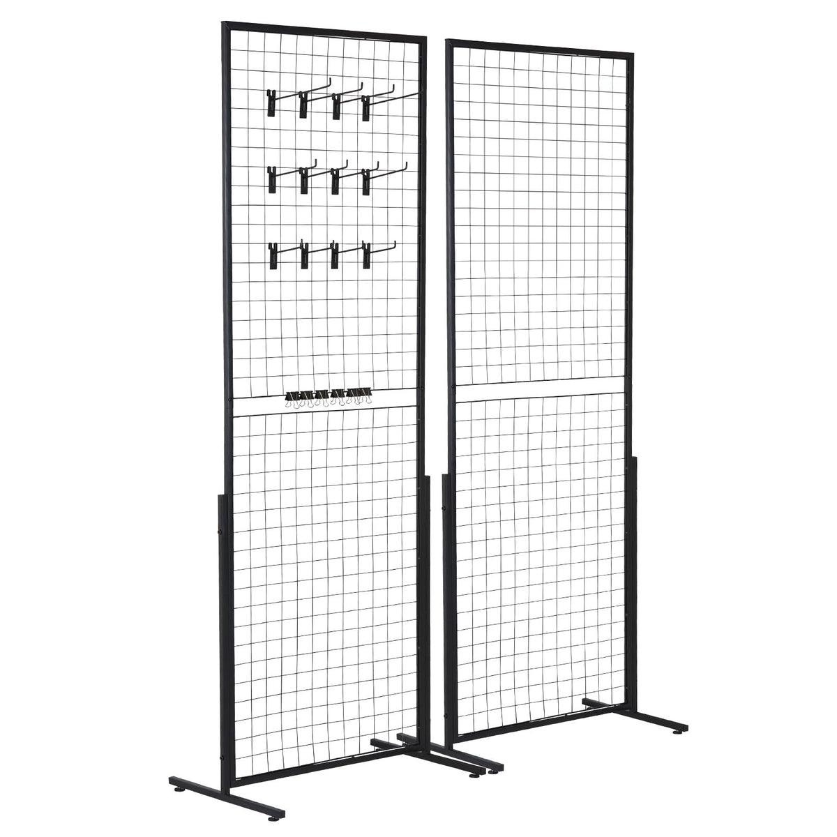 VEVOR 2' x 5.6' Grid Wall Panels Tower, 2 Packs Wire Gridwall Display Racks with T-Base Floorstanding, Double Side Gridwall Panels for Art Craft Shows, Retail Display with Extra Clips and Hooks 🍁 All In One Marketplace Canada