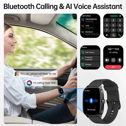 Smart Watch for Men Women, Bluetooth Call Smartwatch with AI Voice, 1.85" HD DIY Dial Fitness Watch, Heart Rate/SpO2/Steps/Sleep Monitor, 100+ Sports Modes, IP68 Waterproof Watch for Android iOS 🍁 All In One Marketplace Canada