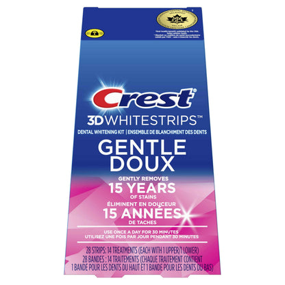 Crest 3D Whitestrips Gentle At-home Teeth Whitening Kit, 14 Treatments, Gently Removes 15 Years of Stains 🍁 All In One Marketplace Canada