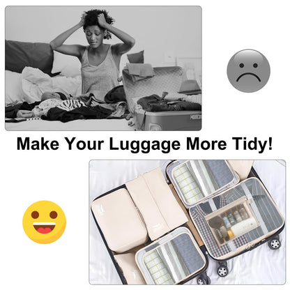 10 Set Packing Cubes for Suitcases, Packing Cubes Travel Essentials Organizer Bags, Travel Organizers (Beige) 🍁 All In One Marketplace Canada