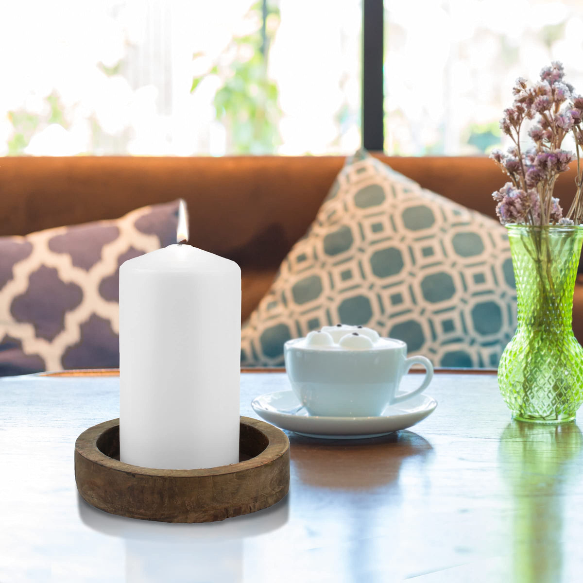 Stonebriar Unscented White Tall Pillar Candles, 65 Hour Burning Candle Pillars, Perfect for Decor, Weddings, Emergencies 3" X 6", 6 Count 🍁 All In One Marketplace Canada