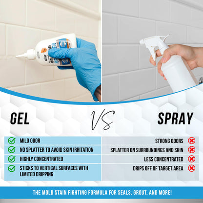 Mold Stain Remover Gel Cleaner - ACTIVE Heavy Duty Stain Cleaner for Front Loader Washing Machine Seal, Bathroom Grout, Shower, Caulk - Front Load Washer Cleaning Solution - 7 Fl Oz 🍁 All In One Marketplace Canada