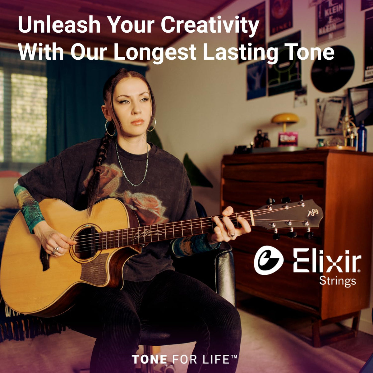 Elixir 16027 Phosphor Bronze Nanoweb Coating Acoustic Guitar Strings - Custom Light 11-52 🍁 All In One Marketplace Canada