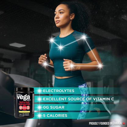 Vega Sport Hydration Electrolyte Powder, Plant Based for Fast Post Workout Hydration – Sugar-Free Lemon Lime, 40 Servings, 168 grams 🍁 All In One Marketplace Canada