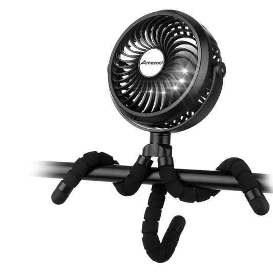AMACOOL Battery Operated Stroller Fan Flexible Tripod Clip On Fan with 3 Speeds and Rotatable Handheld Personal Fans for Car Seat Crib Bike Treadmill 🍁 All In One Marketplace Canada
