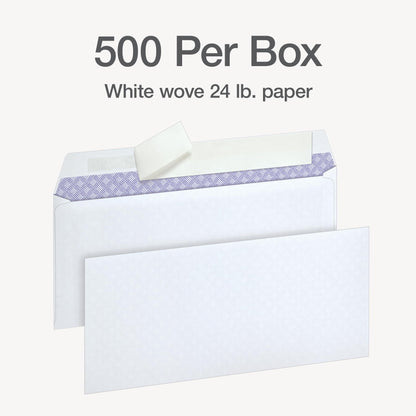 Oxford Envelopes, #10 Business Size, Security Tint, Peel & Seal Closure, 24 lb White Paper, Privacy Protection for Checks & Invoices, 500-Pack for Office or Home Mailing 🍁 All In One Marketplace Canada