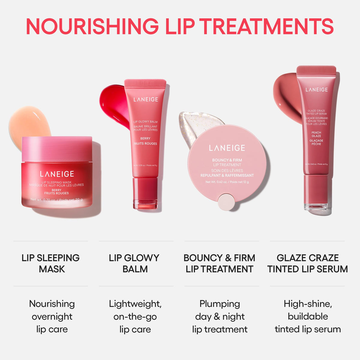 LANEIGE Glaze Craze Tinted Lip Serum for Hydrating, Glossy, Nourished Lips with Plumping Polypeptides, Peach Glaze 🍁 All In One Marketplace Canada