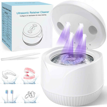 Dental Ultrasonic Retainer Cleaner Machine: 45kHz Dental Cleaning Pod with Digital Timer & 200ML, Cleaning for Dentures, Mouth Guards, Aligners, Night Guards, Braces, Toothbrush Heads & Jewelry 🍁 All In One Marketplace Canada