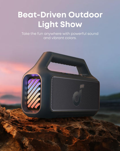 soundcore Boom 2 Outdoor Speaker, 80W, Subwoofer, BassUp 2.0, 24H Playtime, IPX7 Waterproof, Floatable, RGB Lights, USB-C, Custom EQ, Bluetooth 6.0, Portable, Camping, Beach, and Backyard-Blue 🍁 All In One Marketplace Canada