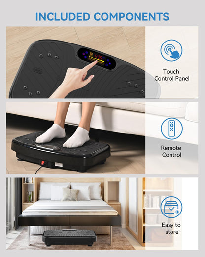 GDCOO Vibration Plate Exercise Machine, Vibrating Plate for Lymphatic Drainage, Vibrating Platform with 200 Adjustable Speeds, Fitness & Weight Loss Vibration Plate, 450 Lbs Max Capacity (Matte Black) 🍁 All In One Marketplace Canada