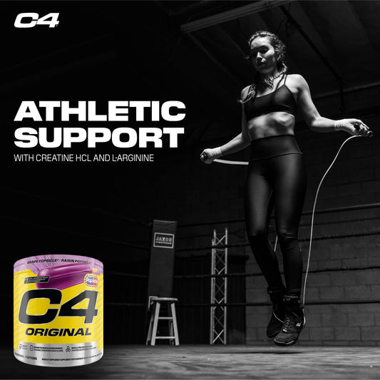 Cellucor C4 Original Pre Workout Powder - Sugar Free Preworkout Energy for Men & Women - 150mg Caffeine, Beta Alanine, Creatine - Grape Popsicle, 30 Servings 🍁 All In One Marketplace Canada
