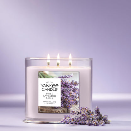 Yankee Candle 3 Wick Candle Jar, Scented Candle with up to 40 Hours of Burn Time, Premium Plant Wax Blend for Consistent Long Lasting Scent from First to Last Burn, Dried Lavender & Oak 🍁 All In One Marketplace Canada