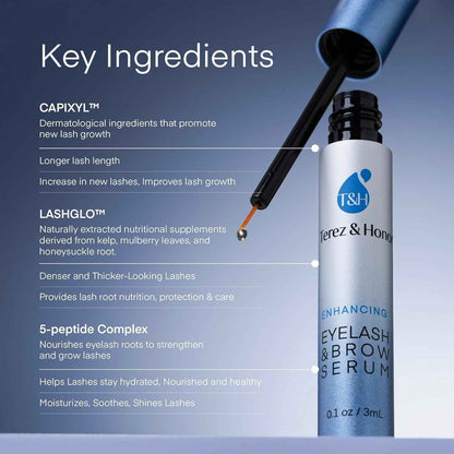 Terez & Honor Enhancing Lash & Brow Serum for Fuller, Thicker-Looking Lashes – Peptide Conditioner for Healthier-Looking Brows & Lashes, Gentle & Nourishing Formula 🍁 All In One Marketplace Canada