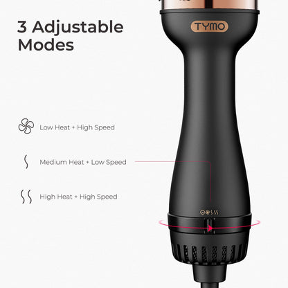 TYMO Hair Dryer Brush Blow Dryer Brush in One, 4 in 1 Ionic Hairdryer and Styler Volumizer with Oval Titanium Barrel, Hot Air Straightener for Smooth Frizz-Free Blowout, Gold 🍁 All In One Marketplace Canada