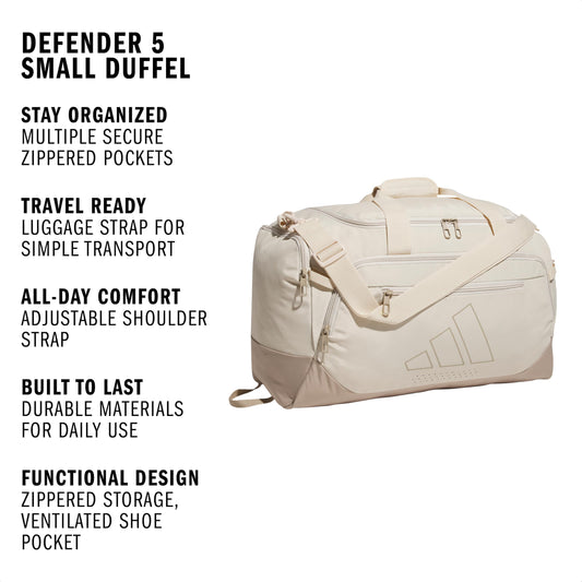 Adidas Unisex-Adult Defender 5 Small Duffel Bag, Crystal Linen/Trace Khaki, One Size Fits All 🍁 All In One Marketplace Canada