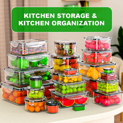 62 Pcs Large Food Storage Containers with Lids Airtight,Total19400ML(31 Containers&31 Lids)- Plastic Food Container for Kitchen Organization 🍁 All In One Marketplace Canada