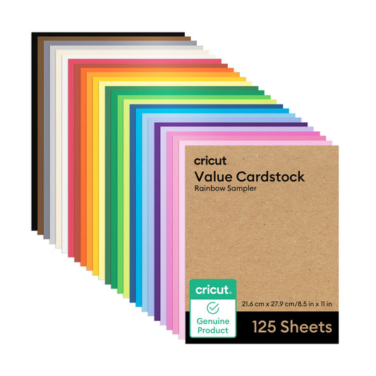 Cricut Value Cardstock Paper, Rainbow Sampler - 125 Sheets (8.5" x 11") - Compatible with Joy Xtra, Explore, & Maker Machines - Letter Size 🍁 All In One Marketplace Canada