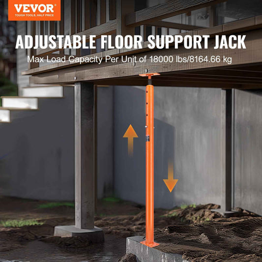 VEVOR House Floor Jack, 56"-100" Height Range, 18000 lbs Max Load Capacity, Adjustable Support Beam Basement Jack Post Pole for Leveling, Lift Support Steel Telescoping Jack for Temporary Support 🍁 All In One Marketplace Canada