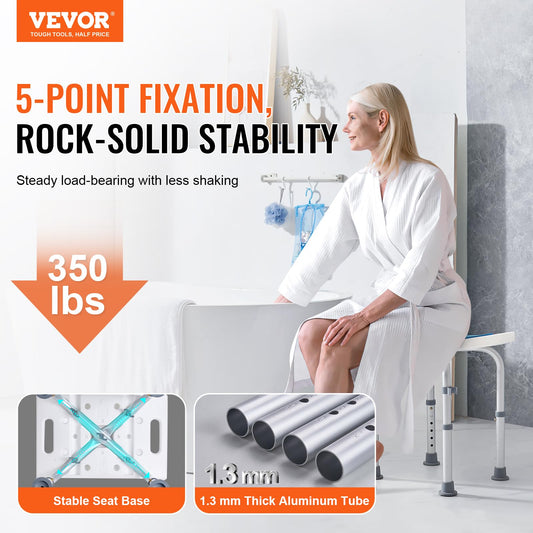 VEVOR Shower Chair, Adjustable Height Shower Stool, Shower Seat for Inside Shower or Tub, Non-Slip Bench Bathtub Stool Seat for Elderly Disabled Handicap, 350 LBS Capacity 🍁 All In One Marketplace Canada