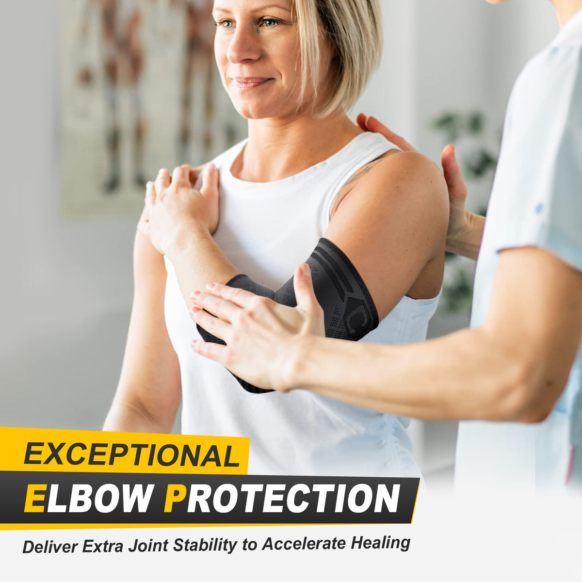 CAMBIVO Elbow Brace 2 Pack, Tennis Elbow Brace for Men and Women, Elbow Compression Sleeve, Elbow Support for Golf Elbow, Workouts, Weightlifting(Black, Large) 🍁 All In One Marketplace Canada