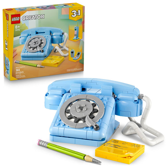 LEGO Creator 3 in 1 Retro Telephone Kids Toy - Home Decor for Bedroom or Kids Room - Building Toy and Learning Playset for Girls & Boys, Ages 8+ - Gift Idea for Birthdays or Special Occasions - 31174 🍁 All In One Marketplace Canada