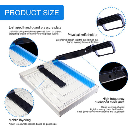 Paper Cutter, Paper Cutting Machine, 12 "A4 Cutting Length, 10 Sheet Capacity, with Safety Protection Device and Blade Lock, Suitable for Office, School or Commercial usePaper Cutter 🍁 All In One Marketplace Canada