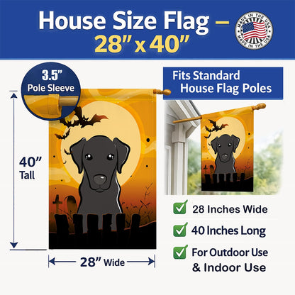 Caroline's Treasures BB1793CHF Halloween Black Labrador Canvas House Size Flag, Multicolor, Large