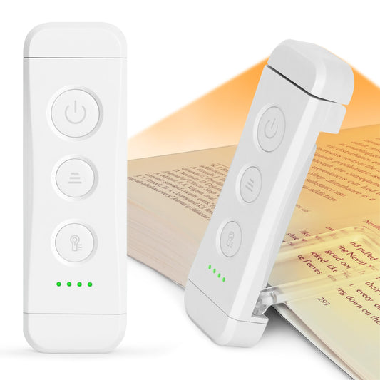 Glocusent USB Rechargeable Book Light - Eye Caring LED Reading Light with 3 Light Colors & 5 Brightness Levels, Compact & Long-Lasting, Ideal Book Light for Night Reading, Book Lovers 🍁 All In One Marketplace Canada