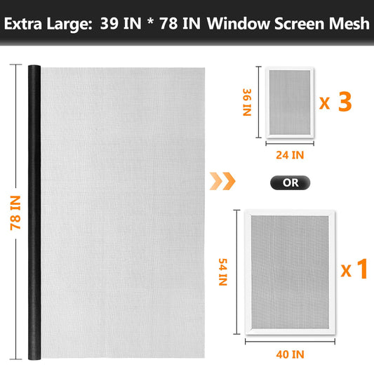 Secopad Window Screens Replacement Repair Kit, 39" x 78" Screen Door Mesh Replacement Kit, Durable Fiberglass Mesh Screen Roll with Tools for Windows Doors Patio and Porch Screens, Black 🍁 All In One Marketplace Canada