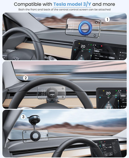Jononser Magnetic Suction Phone Mount for Magsafe, 360° Adjustable Magnetic Car Phone Holder, Pocket Size Foldable Car Mount, Cell Phone Holders for Your Car for iPhone 17 16 15 14 13 12 Series,Black 🍁 All In One Marketplace Canada