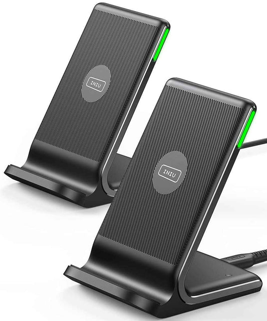Wireless Charger, INIU [2 Pack] 15W Fast Wireless Charging Stand, Wireless Charging Station with Sleep-Friendly Adaptive Light for iPhone 17 16 15 14 13 12 Pro Max Samsung Galaxy S23 S22 🍁 All In One Marketplace Canada